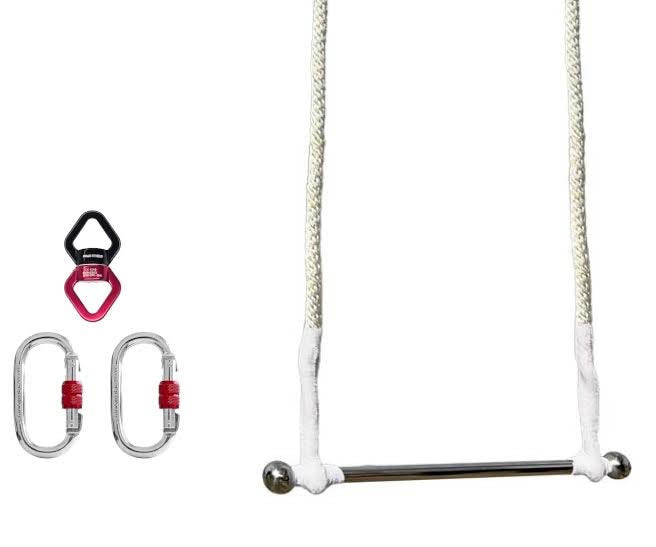 Aerial Trapeze Set, 1.5m Robe - 2 Carabiner, 1 Swivel